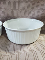 Pair of Corning Ware French White Souffle Dishes