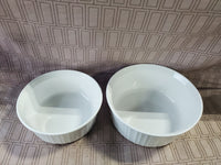 Pair of Corning Ware French White Souffle Dishes