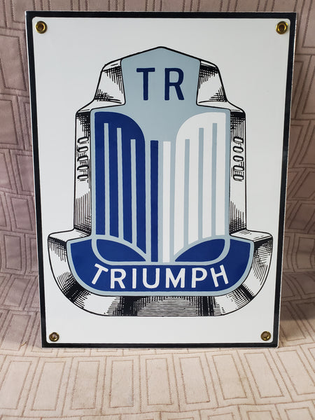 Vintage Metal Triumph Motorcycle Sign