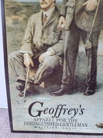 Vintage Metal Geoffrey's Apparel Advertisment Sign