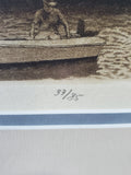 Signed and Numbered Man on Boat Print