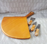 Martha Stewart Wooden Cheese Board with 3 Cheese Knives