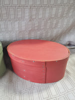 Vintage Pair of Green and Red Nesting Shaker Boxes