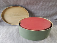 Vintage Pair of Green and Red Nesting Shaker Boxes