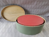 Vintage Pair of Green and Red Nesting Shaker Boxes