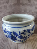 Small Blue and White Ceramic Planter