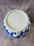 Small Blue and White Ceramic Planter