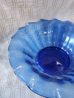 Hand Blown Blue Glass Decorative Bowl