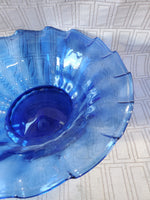 Hand Blown Blue Glass Decorative Bowl