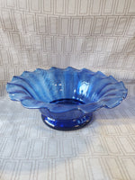 Hand Blown Blue Glass Decorative Bowl