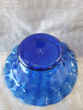 Hand Blown Blue Glass Decorative Bowl