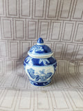 Small Blue and White Asian Inspired Ginger Jar