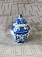 Small Blue and White Asian Inspired Ginger Jar