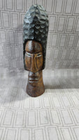 (B) Carved Wooden Folk Art Statue