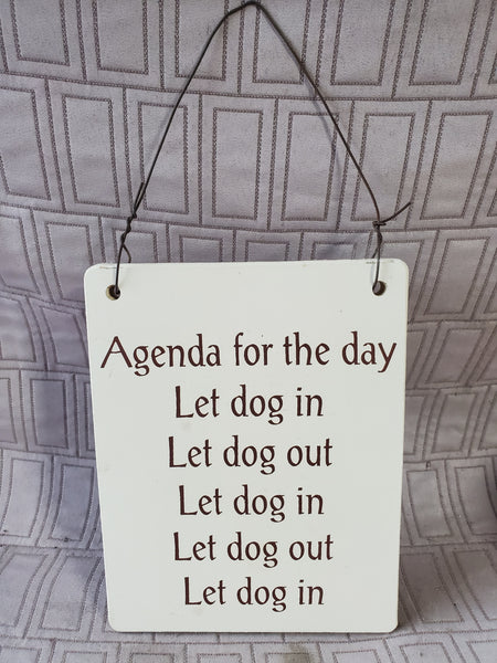 Wooden "Agenda for the Day" Wall Plaque