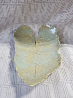 Signed Glazed Pottery Leaf Trinket Dish