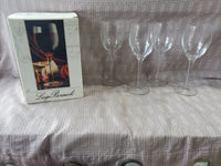 (A) Set of 4 Luigi Bormioli 13 Oz Blown Crystal Goblets