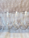 Set of 12 Silver Toned Rimmed Iced Tea Glasses