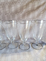 Set of 12 Silver Toned Rimmed Iced Tea Glasses