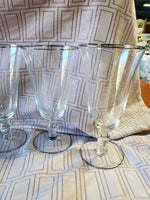 Set of 12 Silver Toned Rimmed Iced Tea Glasses