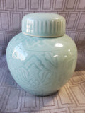 Ceramic Seafoam Green Ginger Jar