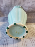 Ceramic Seafoam Green Ruffled Edge Vase