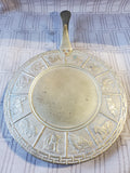 Brass Bed Warmer with Chinese Zodiac Symbols