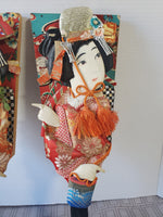 Pair of Asian Inspired Geisha Paddles