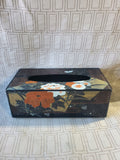 Plastic Black Floral Tissue Box