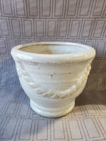 White Glazed Pottery Planter