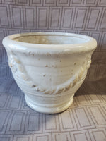 White Glazed Pottery Planter