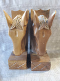 Pair of Carved Wood Horse Head Bookends