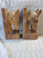 Pair of Carved Wood Horse Head Bookends