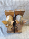 Pair of Carved Wood Horse Head Bookends