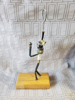 Hand Welded Metal Tennis Player Sculpture