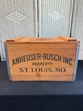Anheuser-Busch Budweiser Wooden Crate with Hinged Lid