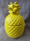 Yellow Textured Ceramic Pineapple Trinket Box
