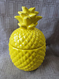 Yellow Textured Ceramic Pineapple Trinket Box