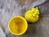 Yellow Textured Ceramic Pineapple Trinket Box