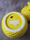 Yellow Textured Ceramic Pineapple Trinket Box
