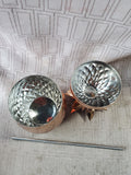 Pier 1 Copper Toned Metal Pineapple Tumbler
