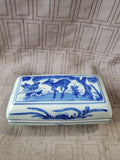 Blue and White Porcelain Deer Trinket Box
