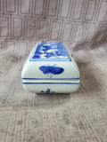 Blue and White Porcelain Deer Trinket Box