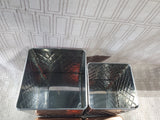 Pair of Metal Quilted Pattern Canisters