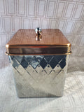 Pair of Metal Quilted Pattern Canisters