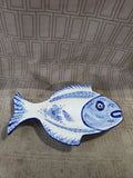 Portuguese Pottery Blue and White Fish Trinket Dish
