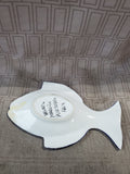Portuguese Pottery Blue and White Fish Trinket Dish