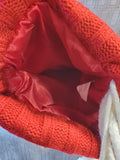 Red Knitted Stocking—Initialed "F"