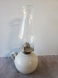 Signed Pottery Oil Lamp with Sailboat