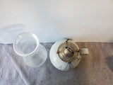 Signed Pottery Oil Lamp with Sailboat